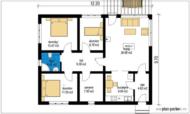 Plan-parter-casa-ieftina-berceni-posy