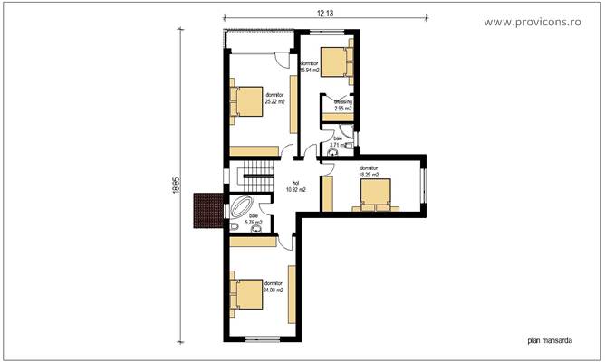 Plan-mansarda-casa-mica-cu-garaj-klara2