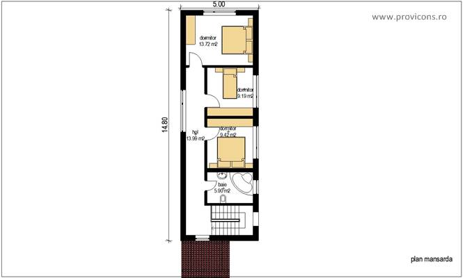 Plan-mansarda-proiect-casa-mica-50-mp-cardea