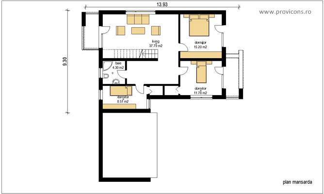 Plan-parter-proiect-casa-mica-cu-mansarda-din-lemn-angelito