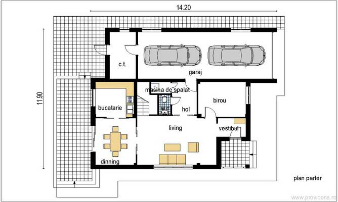 Plan-parter-arhitectura-casa-moderna-ruginoasa