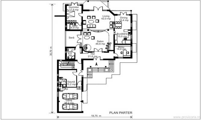 Plan-parter-proiect-casa-vila-moderna-leonard