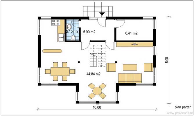 Plan-parter-model-de-casa-cu-mansarda-yannis