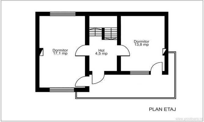 Plan-etaj-model-de-casa-mica-gallia