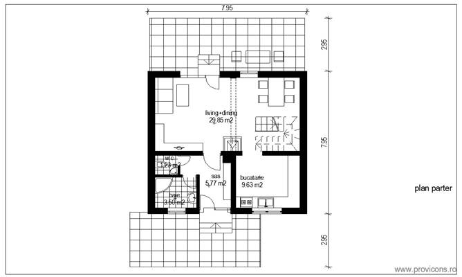 Plan-parter-casa-din-lemn-cu-mansarda-romelia