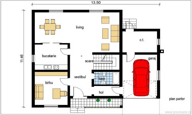 Plan-parter-proiect-casa-cu-mansarda-si-garaj-loriana1